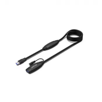 Cablu prelungitor activ UNITEK USB 3.1 15m, amplificator de semnal, negru