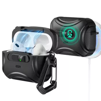 ESR Cyber FlickLock HaloLock MagSafe Case for Apple AirPods Pro 3, Black
