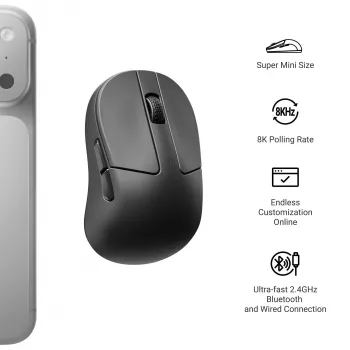 Mouse gaming wireless Keychron M4-A23 PixArt 3950 8K Negru