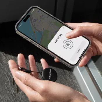 Native Union Findit Tag - Tracker compatibil Apple Find My și accesorii AirTag (negru)