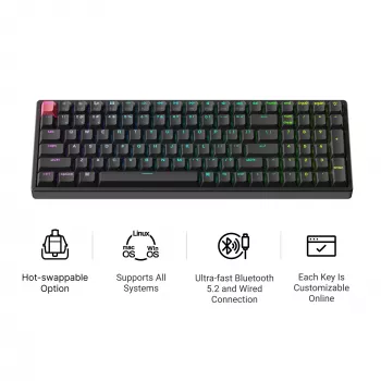Tastatură mecanică Keychron K4X-J1 96% Red Switch RGB hot-swap