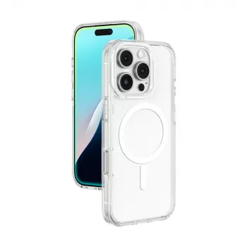 Husă din silicon AMAZINGTHING Minimal Mag Case cu inel magnetic pentru iPhone 16 Pro - transparentă