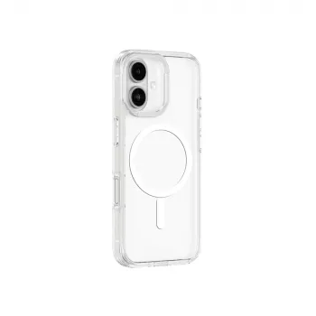 Husă din silicon AMAZINGTHING Minimal Mag Case cu inel magnetic pentru iPhone 16 - transparentă