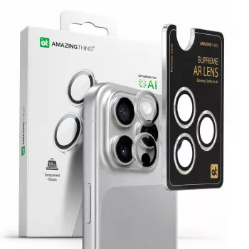 Protector de lentile foto din sticlă temperată AMAZINGTHING AR 3 Lens Glass Full Clear pentru iPhone 16 Pro / 16 Pro Max - Transparent