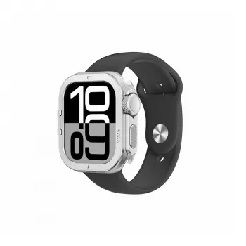 Carcasă metalică AMAZINGTHING Titan Pro pentru Apple Watch 11 46mm aluminiu argintiu