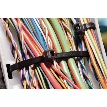 Colier de cablu HellermannTyton T50L - poliamidă - alb - 11 cm - V2 - seria EC 60092 - IEC 62275:2006 - 39 cm