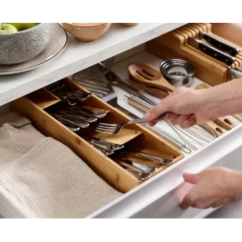 Organizator compact pentru tacâmuri Joseph Joseph DrawerStore Bamboo