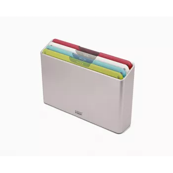Set de 4 plăci de tăiat multicolore Joseph Joseph Folio Icon cu cutie de depozitare, grafit/argintiu