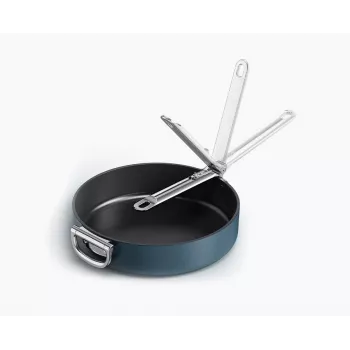 Tigaie antiaderentă ceramică Joseph Joseph Space Fold Handle 28 cm albastră