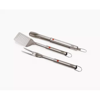 Set BBQ din oțel inoxidabil Joseph Joseph GrillOut din 3 piese: paletă, clește și furculiță