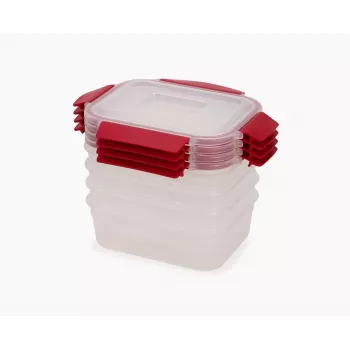 Set de 4 recipiente pentru alimente Joseph Joseph Nest Lock, roșu, 1,1 L