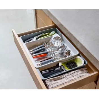 Organizator extensibil pentru tacâmuri în sertar Joseph Joseph DrawerStore gri 8500017