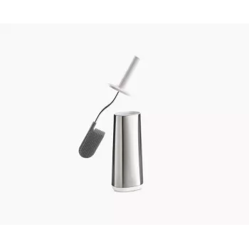 Perie de toaletă din oțel inoxidabil Joseph Joseph Flex 70517 cu cap din silicon, argintiu/gri