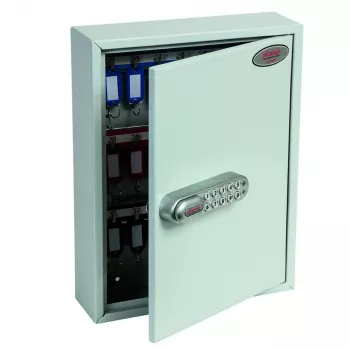 Dulap pentru chei Phoenix Safe KC0601E - gri - 42 cârlige - încuietoare electronică - montaj pe perete - 270 x 80 x 350 mm