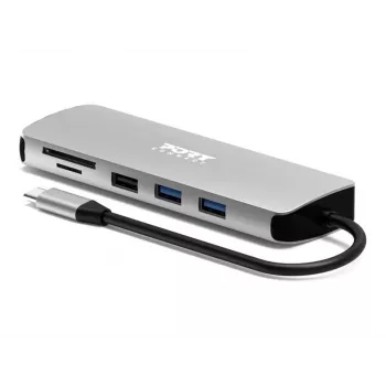 Stație de andocare USB-C 9 în 1 PORT Designs cu HDMI 4K și PD 85W - Space Grey