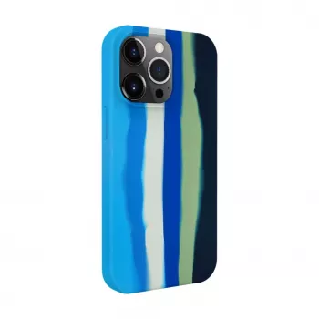 Evelatus Husă din silicon multicoloră pentru Apple iPhone 15 Pro albastru