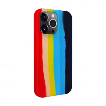 Evelatus Husă din silicon multicoloră pentru Apple iPhone 15 Pro curcubeu