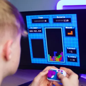 Consolă arcade retro Tetris FIZZ CREATIONS Plug-and-Play wireless cu pad