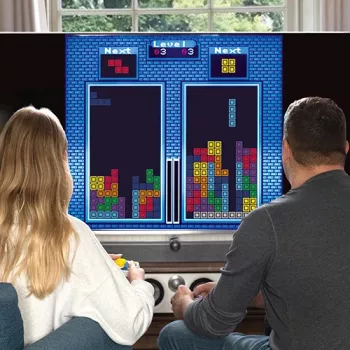 Consolă retro arcade FIZZ CREATIONS Tetris Duel pentru doi jucători, cu 2 gamepad-uri cu fir, plug & play