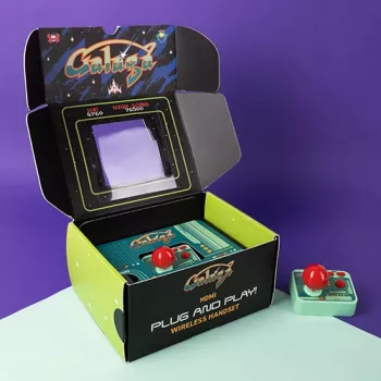 Consolă retro arcade FIZZ CREATIONS Galaga, plug & play, wireless, cu 2 controllere