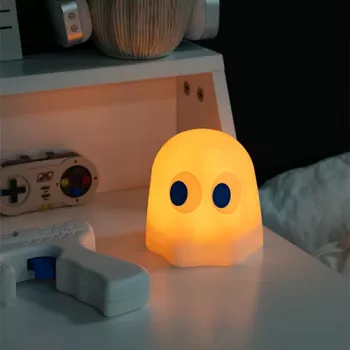 Lumină de ambient LED FIZZ CREATIONS Pac-Man Ghost, cu schimbare de culoare, reactivă la sunet, alimentare USB/baterie