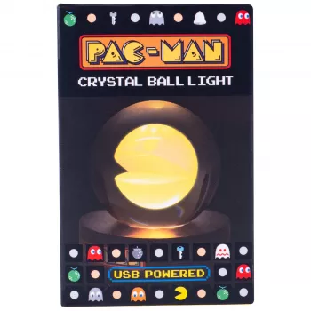Lumină LED FIZZ CREATIONS Pac-Man Crystal Ball, decor retro USB, 8 cm