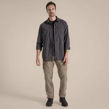 Cămașă Craghoppers NosiLife Adventure LS Shirt III - Black Pepper, mărimea M