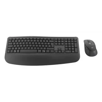 Set tastatură și mouse wireless Logitech Signature Comfort Plus Combo MK880 for Business, layout UK, grafit