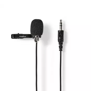 Microfon cu fir NEDIS MICCJ105BK, jack 3,5 mm, omnidirecțional, negru