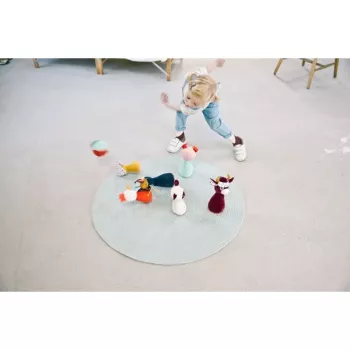 Set de popice Lilliputiens cu fermă și minge cu clopoțel