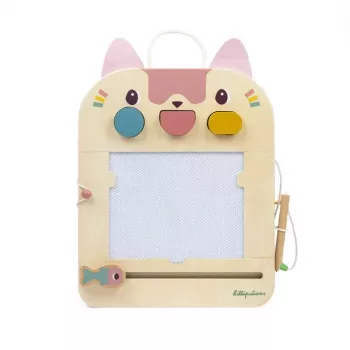 Tablie magnetică de desen din lemn Lilliputiens – Jeanne the Cat, 18m+