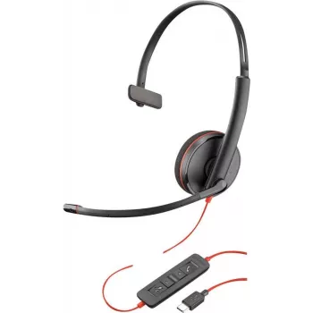 Poly Blackwire C3210 USB-C - 3200 Series - Căști cu fir on-ear monofonice cu microfon cu anulare a zgomotului - negru