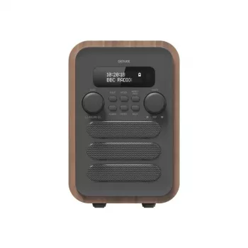 Radio portabil Denver DAB-48 DAB+ gri cu carcasă din lemn