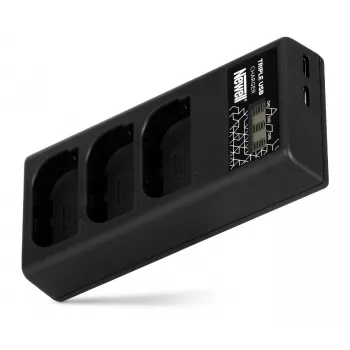 Încărcător cu trei canale Newell CD-USB-C pentru baterii Canon LP-E6