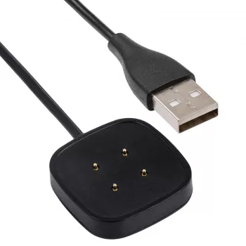 Cablu de încărcare USB magnetic Akyga AK-SW-27 pentru Fitbit Versa 3 / Sense, 1 m, negru