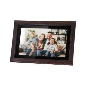 Ramă foto digitală Wi-Fi KRUGER & MATZ FRAMEO 10,1 inch cu ramă din lemn