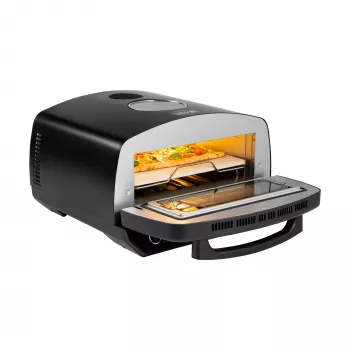 TEESA Cuptor de pizza SUPREME ELITE 2200 W, 450°C, încălzire duală, fereastră, LED, 33 cm, multiple programe de coacere