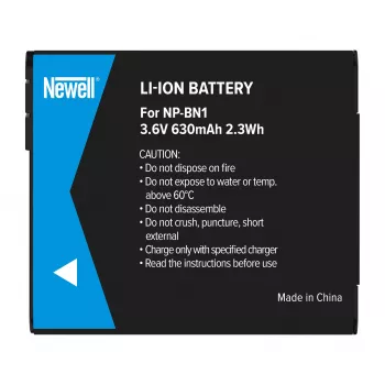 Acumulator de schimb Newell NP-BN1 pentru Sony, 630mAh, 3,7V, Li-ion, negru