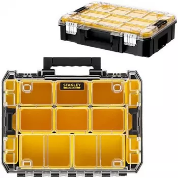 Organizator STANLEY PRO-STACK Duo-Pack (negru/transparent, 2 bucăți)