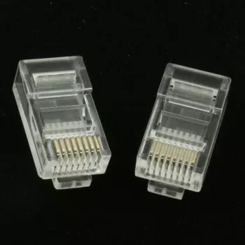 Conector Gembird LC-8P8C-001/50 RJ45 Cat5e 8P8C 30µ aurire 50 bucăți transparent