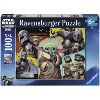 Puzzle pentru copii Ravensburger Star Wars - The Mandalorian & Grogu (100 piese)