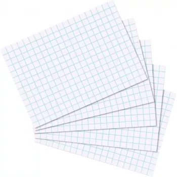 Fișe de index Herlitz A7, cu pătrățele 5 mm, 170 g/m², alb, 100 bucăți (10621431)