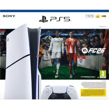 Bundle Sony PlayStation 5 Slim Disc Edition 1 TB + EA Sports FC 26 - alb/negru (CFI-2116A)