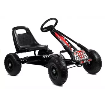 LEAN TOYS LEAN CARS A-15 Go-Kart negru cu roți umflate