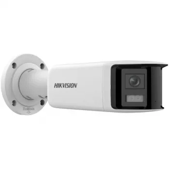 Cameră IP bullet de exterior Hikvision DS-2CD2T47G2P-LSU/SL 4MP AcuSense cu obiectiv 2.8mm, lumină albă, audio bidirecțional, lumină stroboscopică, PoE