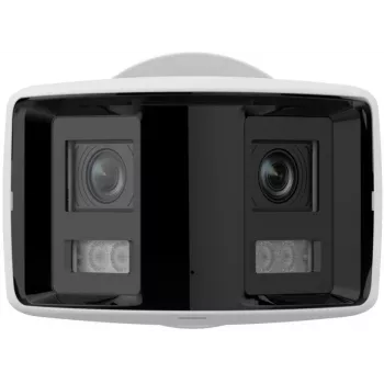 Cameră IP bullet de exterior Hikvision DS-2CD2T47G2P-LSU/SL 4MP AcuSense cu obiectiv 2.8mm, lumină albă, audio bidirecțional, lumină stroboscopică, PoE