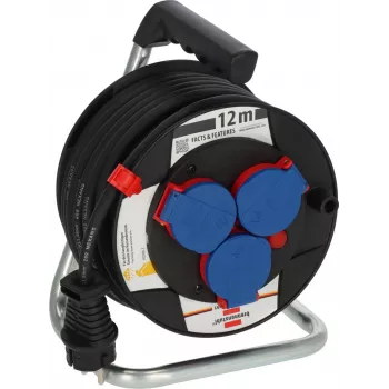 Brennenstuhl Garant 180 tambur de cablu 12 m, H07RN-F 3G1.5, Negru, 9123020115
