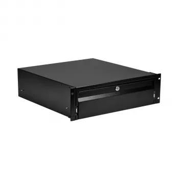 Sertar blocabil pentru tastatură/documente EFB 19 inch 3U, RAL 9005 negru intens