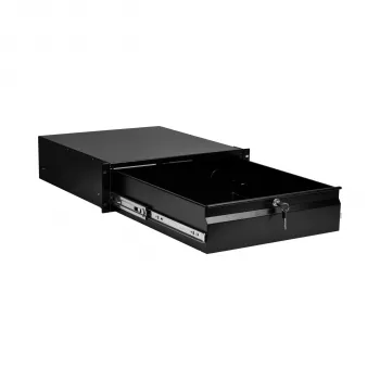 Sertar blocabil pentru tastatură/documente EFB 19 inch 3U, RAL 9005 negru intens