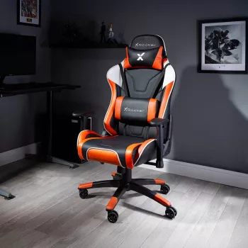Scaun de gaming X Rocker Agility eSports, negru/portocaliu